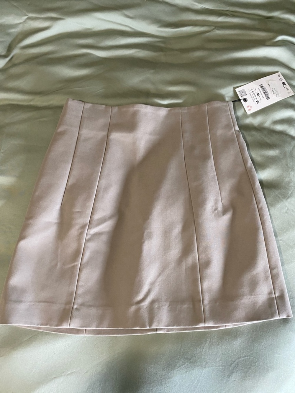 Zara Light Gray Structured Mini Skirt